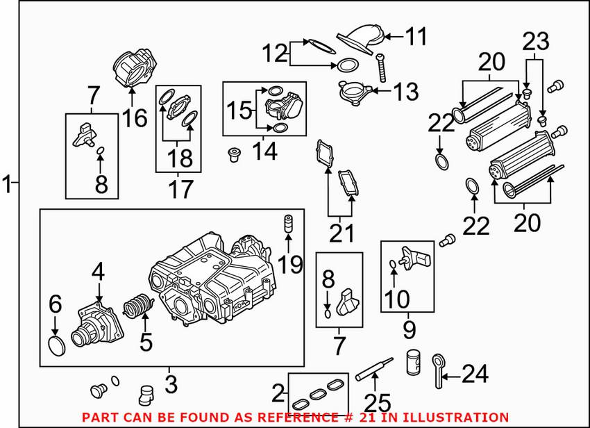 Audi VW Supercharger Intercooler Gasket 06E145723A