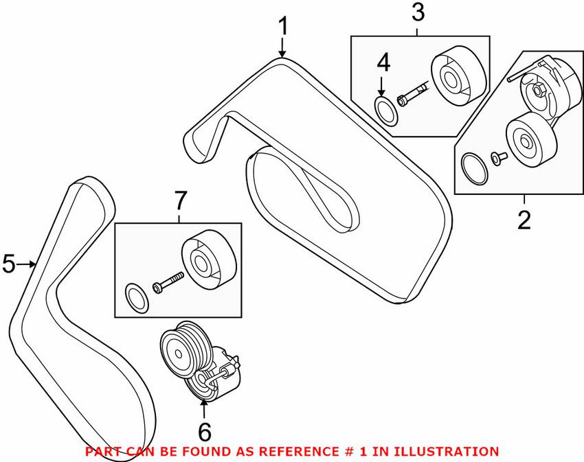 Audi Land Rover Accessory Drive Belt 06E903137N