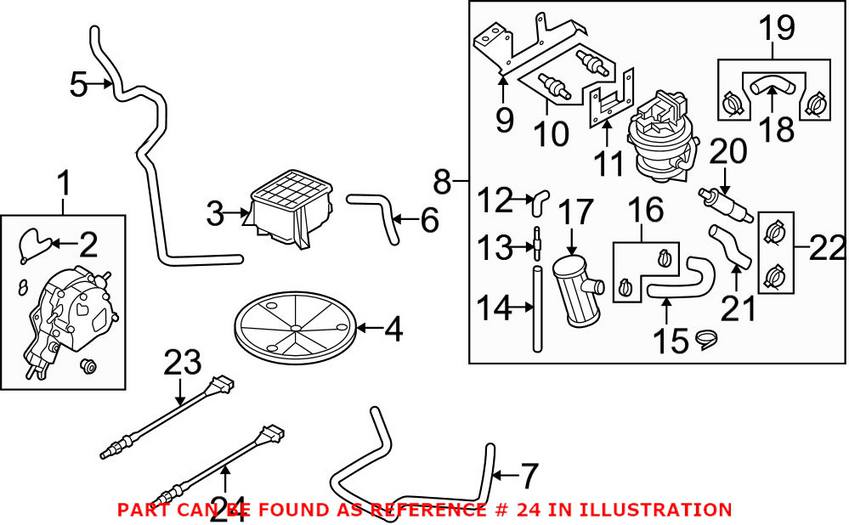 Audi Oxygen Sensor - Rear Passenger Side 06E906265P