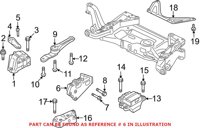 Audi Engine Mount Bracket 06F199207H - Genuine VW/Audi