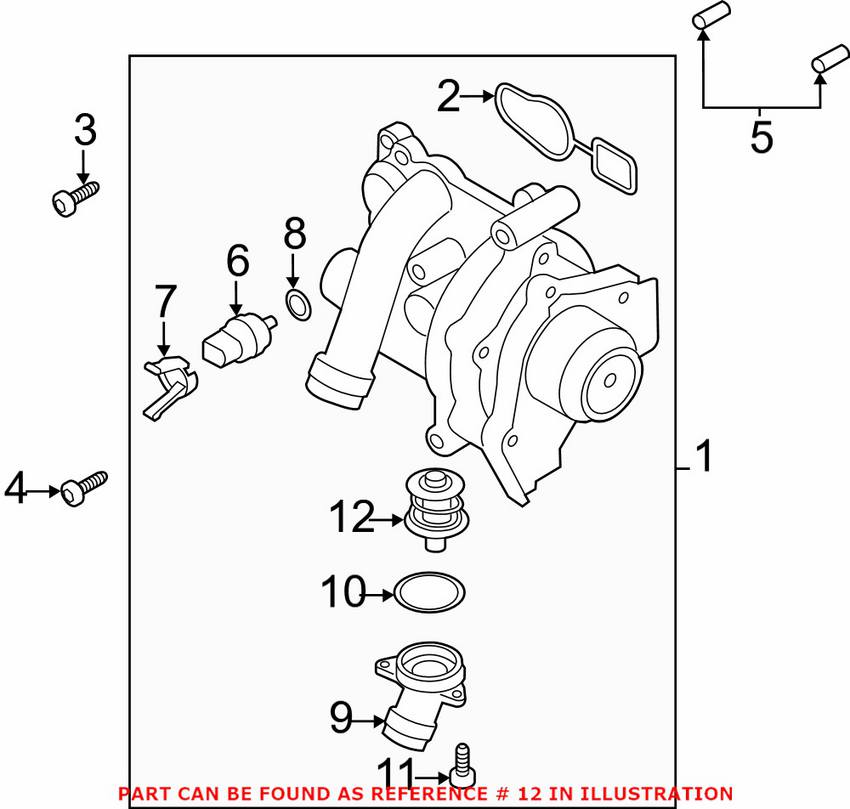 Audi VW Engine Coolant Thermostat 06J121113A