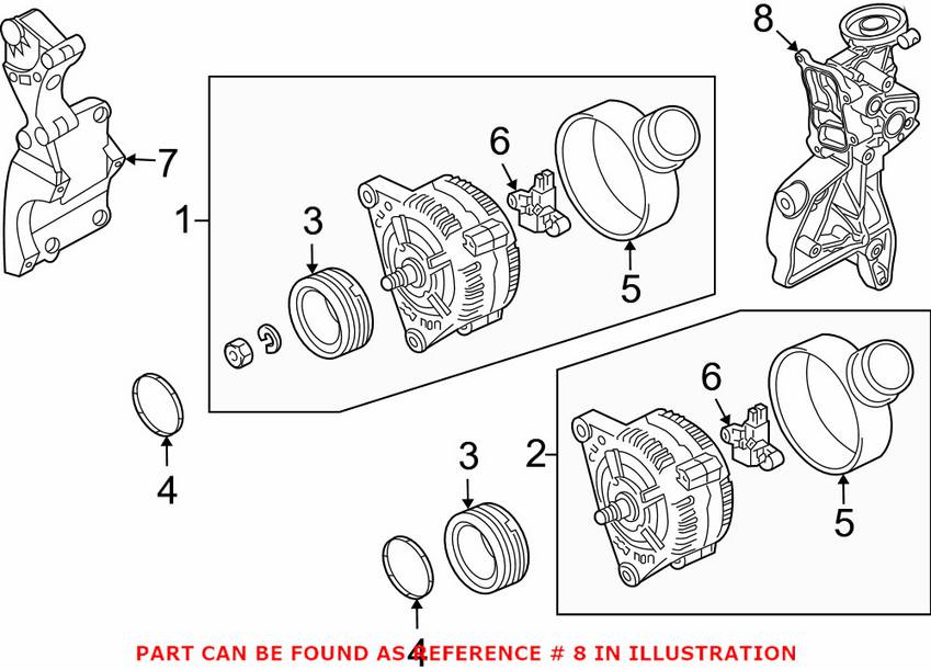 VW Alternator Bracket 06J903143AH