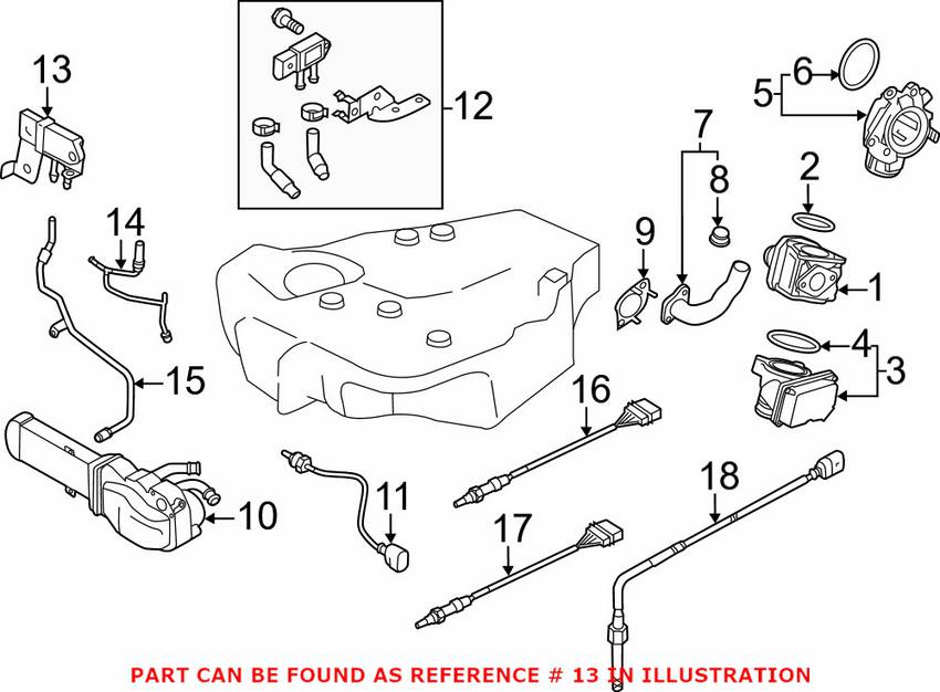 Audi VW EGR Pressure Sensor 076906051B