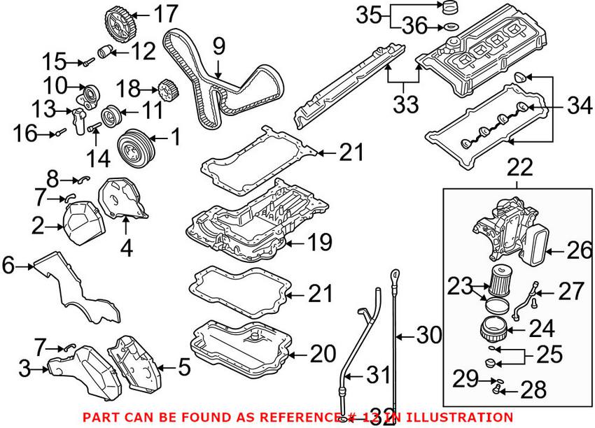 Audi VW Engine Timing Belt Roller 077109244C