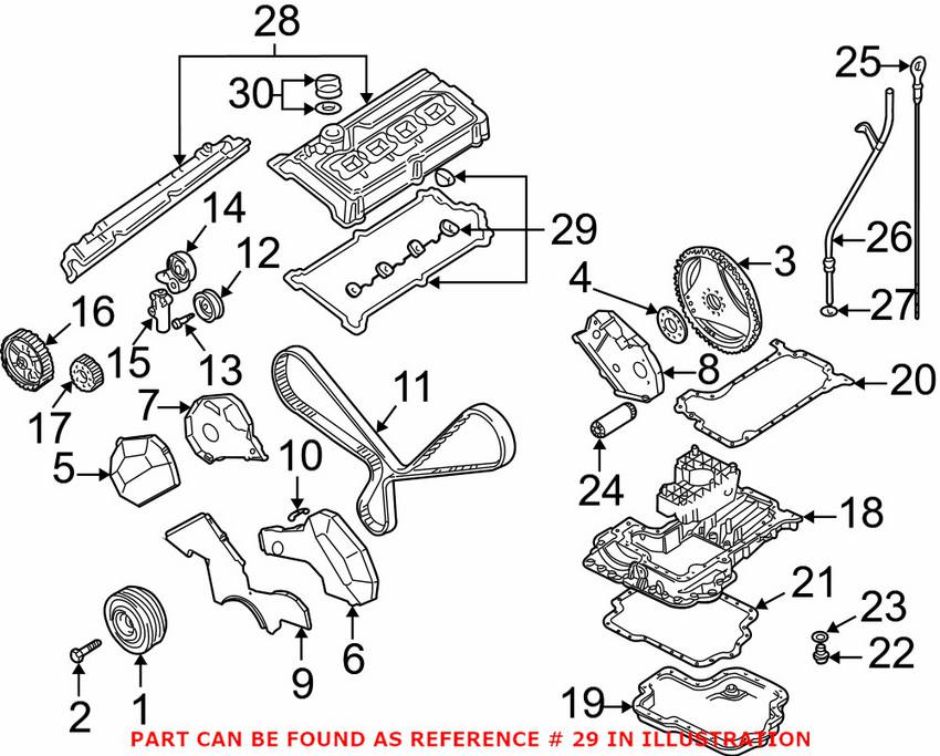 Audi VW Gasket Set 077198025A