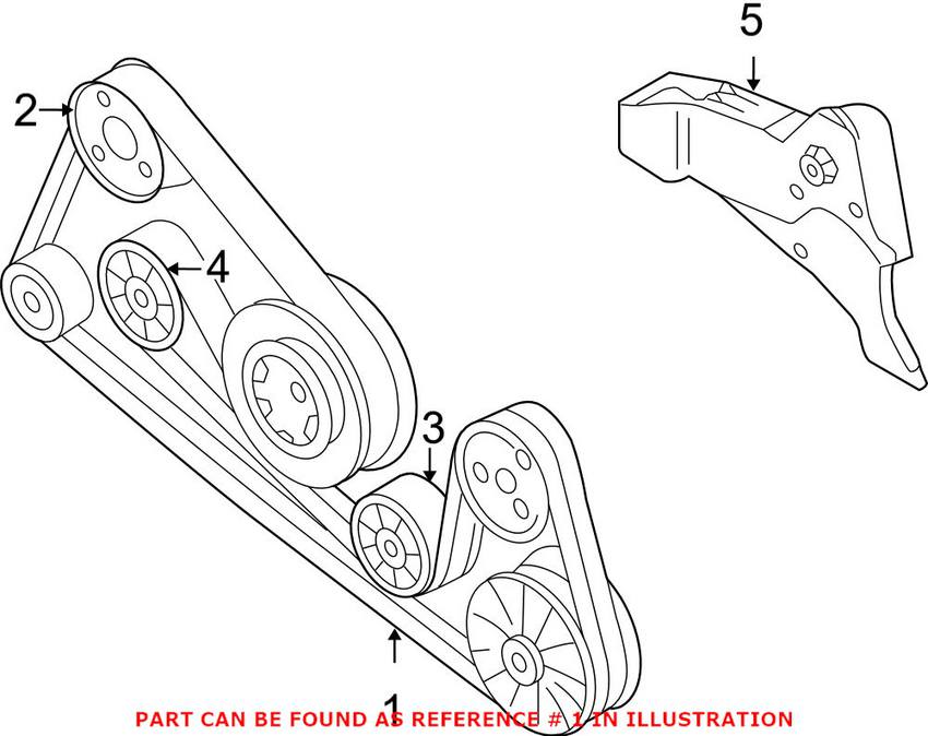 Audi VW Accessory Drive Belt (7K 2535) 077903137AE