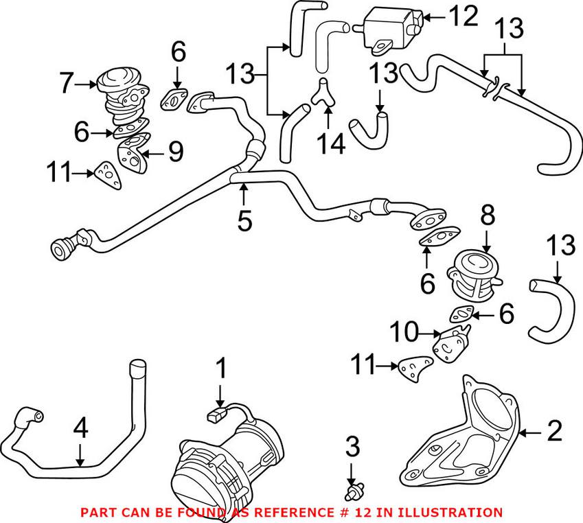 Audi VW EGR Vacuum Solenoid 077906283E