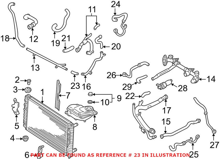 Audi Engine Coolant Hose 078121096AF