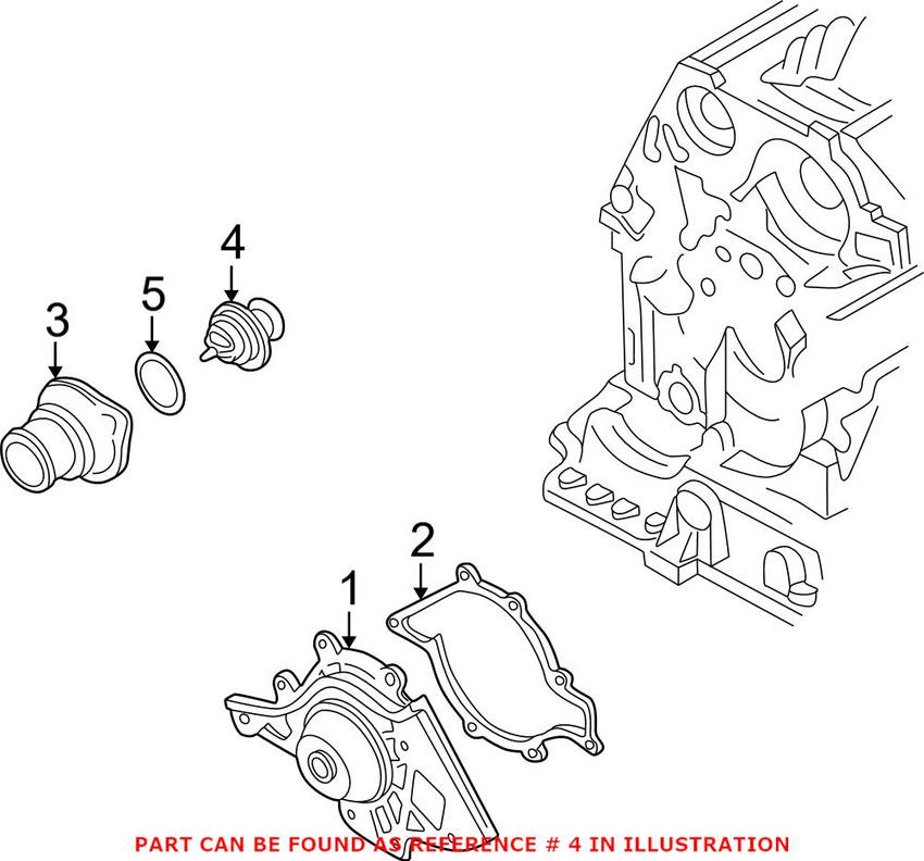 Audi VW Engine Coolant Thermostat (87C) 078121113F