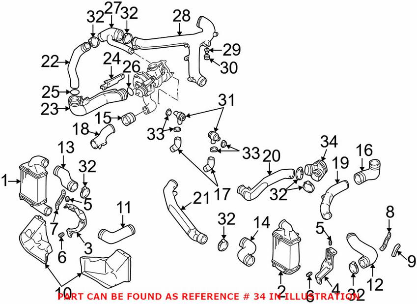 Audi Throttle Body Hose 078133356T