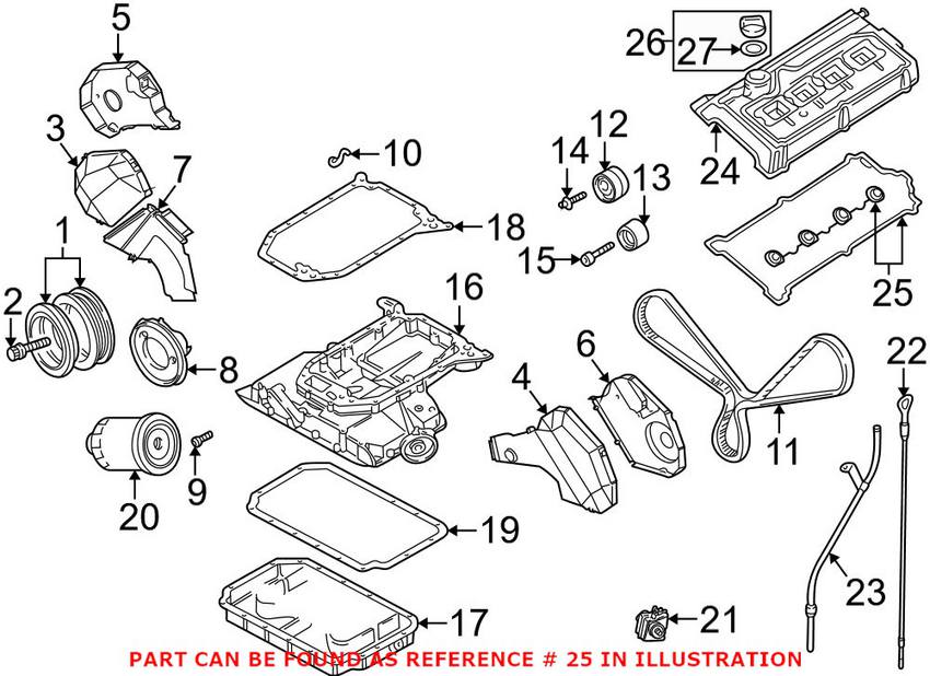 Audi VW Valve Cover Gasket 078198025