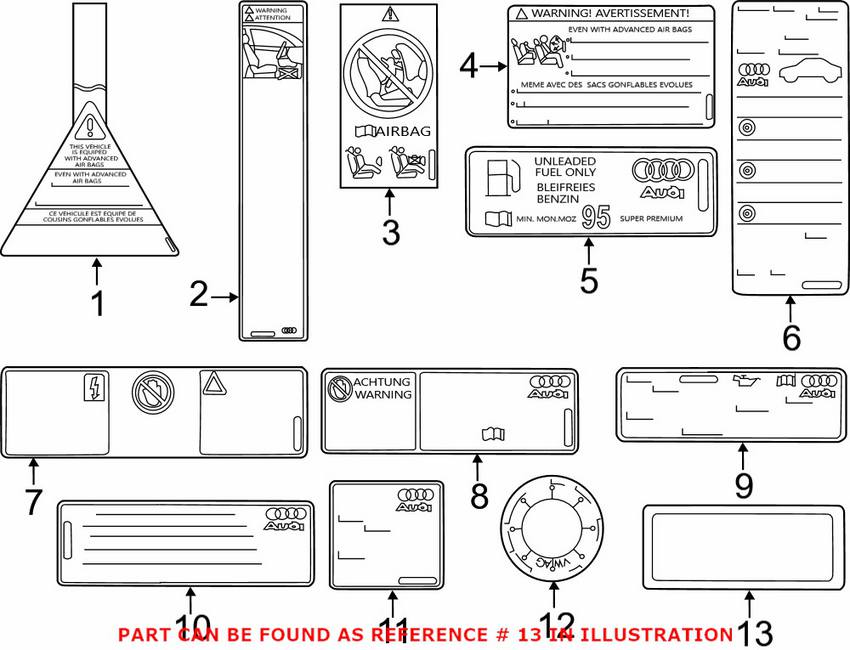 Audi Emission Label 079010533DT