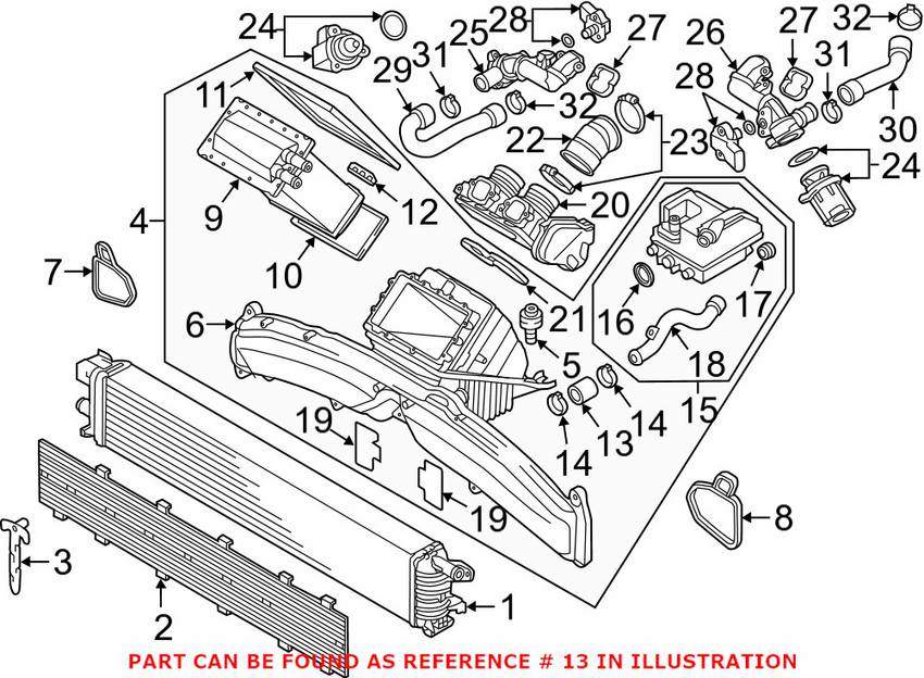 Audi Engine Coolant Pipe 079103237A