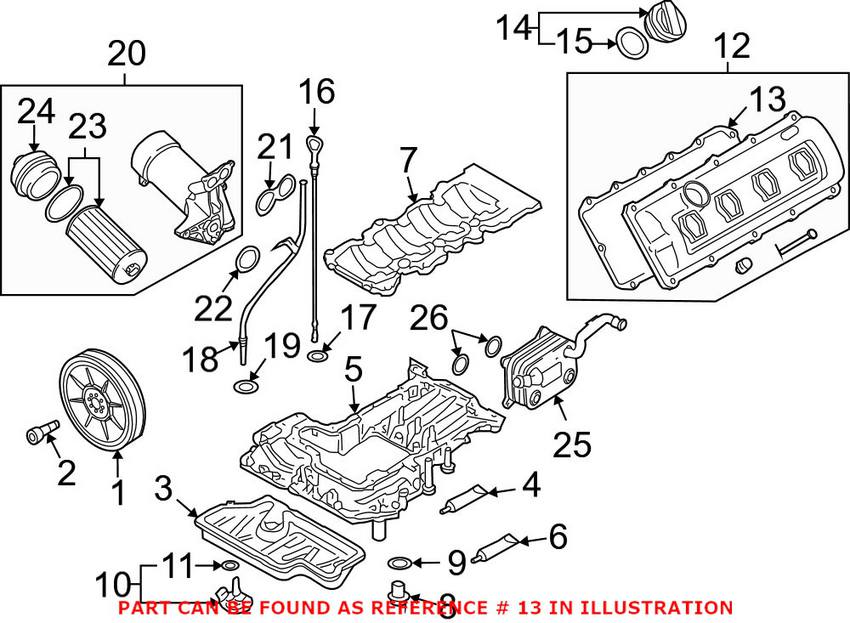 Audi Valve Cover Gasket Set (Driver Side) 079103483T