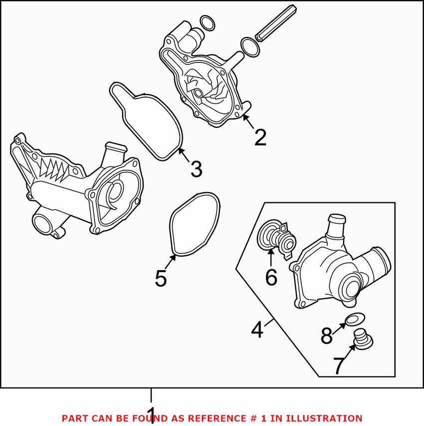 Audi Engine Water Pump 079121012B