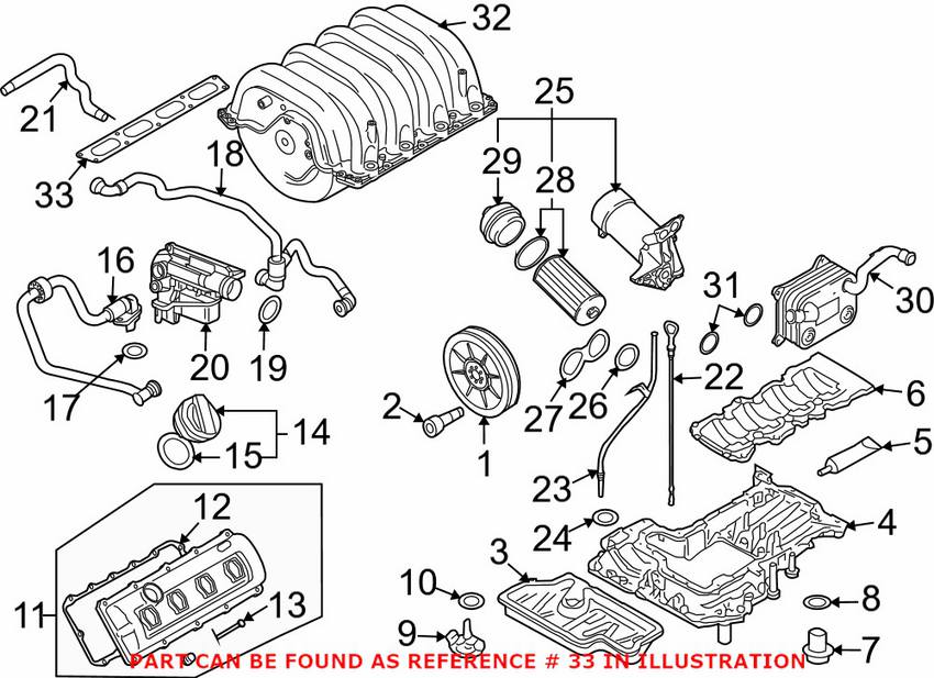 Audi VW Intake Manifold Gasket 079133074B