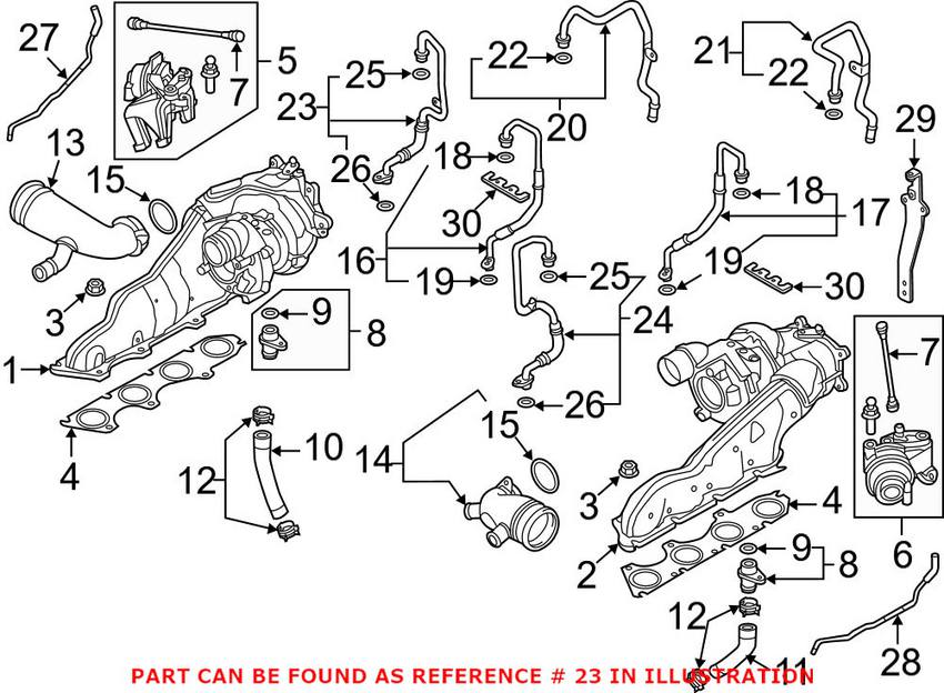 Audi Engine Coolant Hose - Passenger Side 079145910H