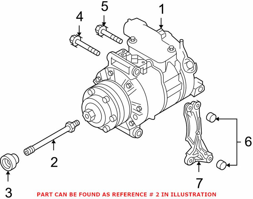 Audi A/C Compressor Shaft 079260095D