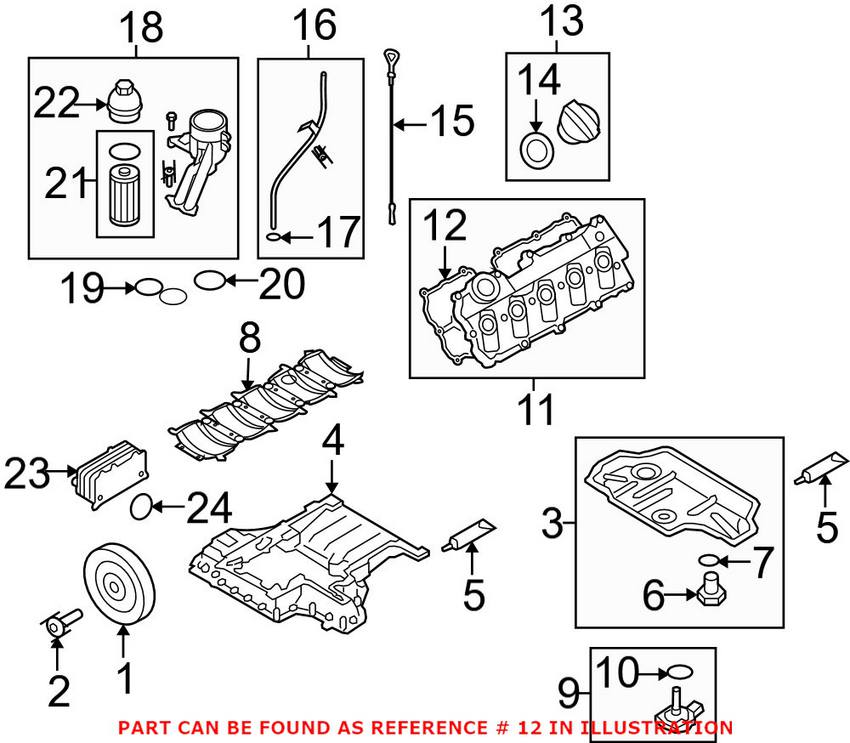 Audi Valve Cover Gasket - Driver Side 07L103483J