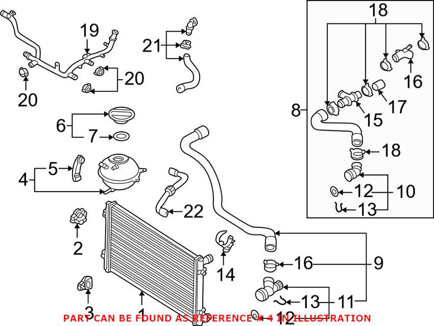 Audi VW Expansion Tank 1J0121407F