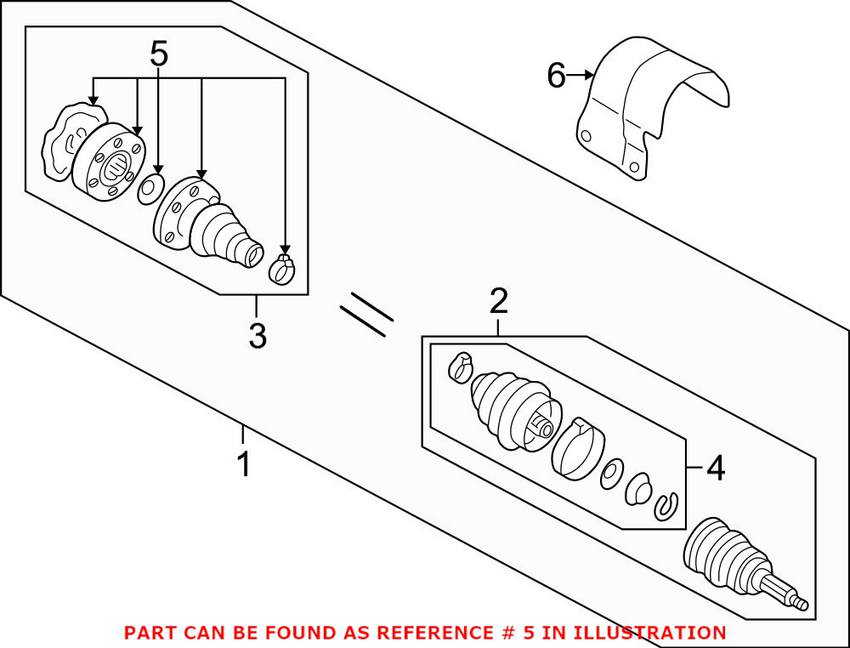 Audi VW CV Joint Boot Kit - Front Inner 1J0498201J