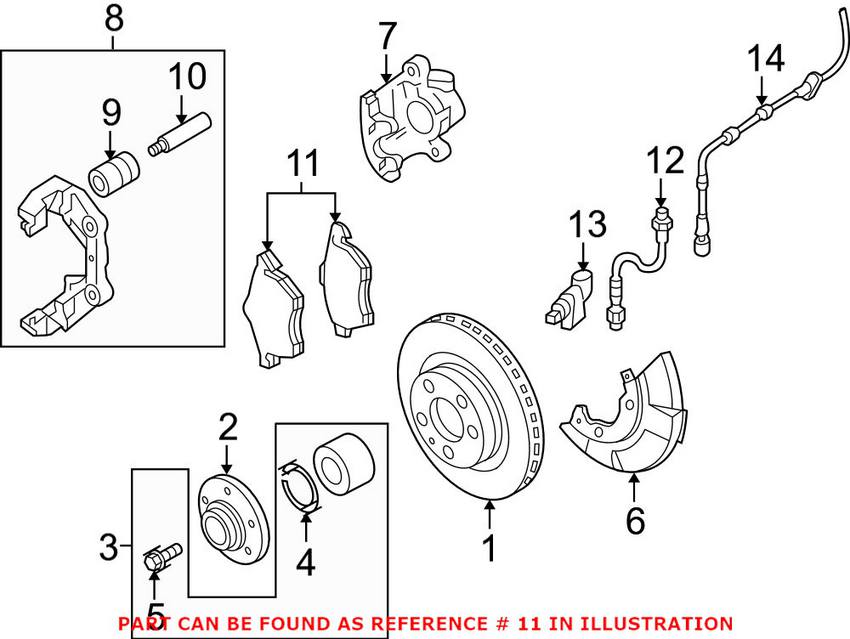 VW Disc Brake Pad Set - Front 1J0698151M