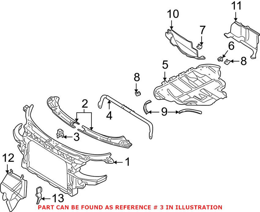 VW Radiator Mount 1J0806157F