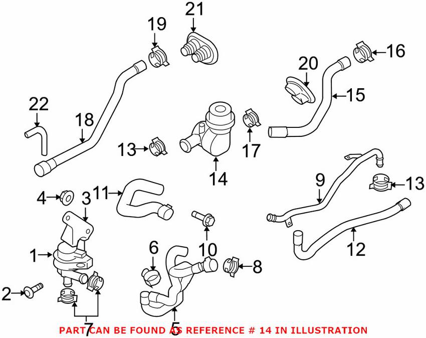 Audi VW Heater Valve 1J0819809