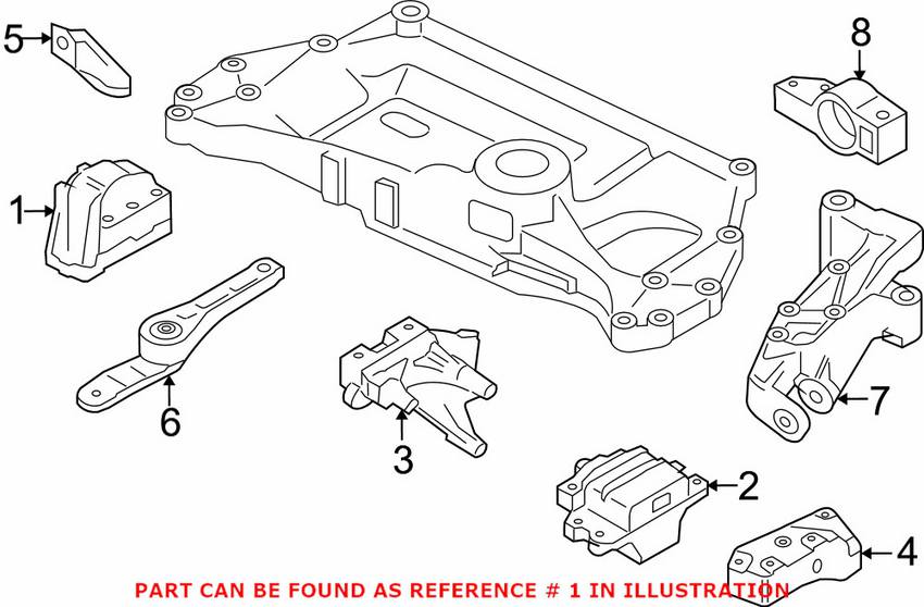 Audi VW Engine Mount - Passenger Side 1K0199262AR