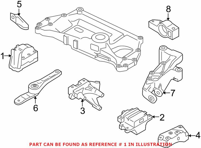 VW Engine Mount - Passenger Side 1K0199262M