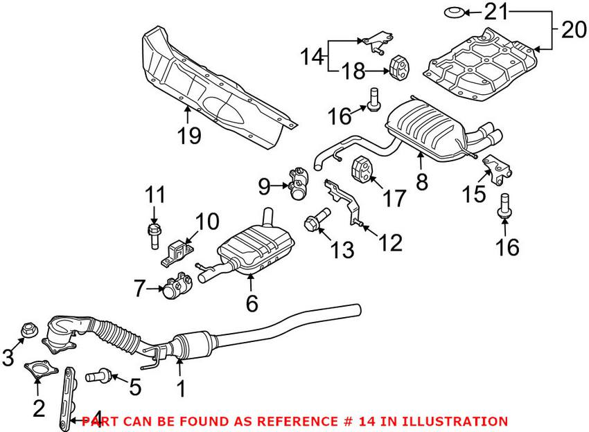 VW Exhaust System Hanger Bracket 1K0253144AK