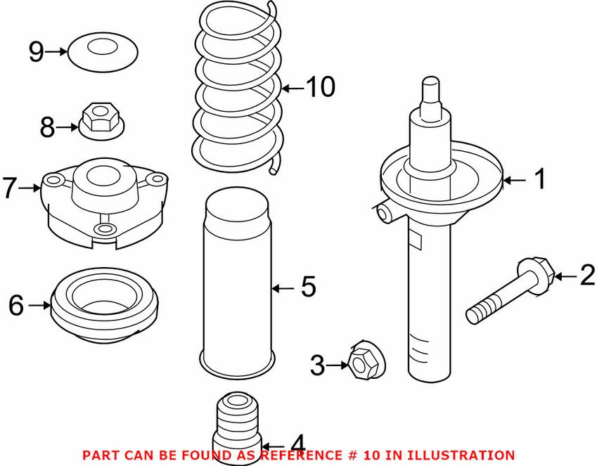 Audi VW Coil Spring - Front 1K0411105AK