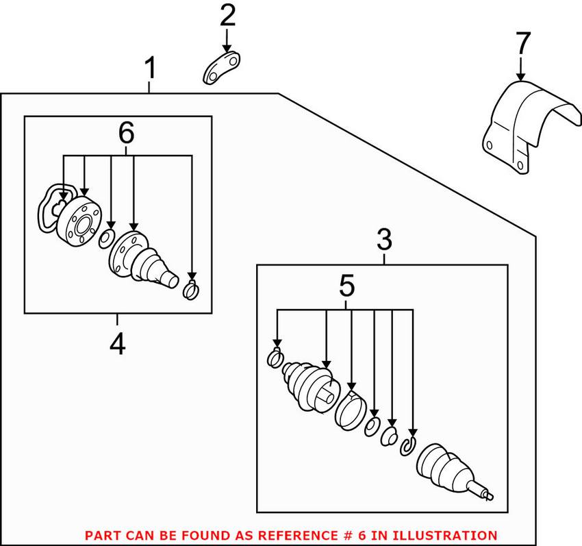 Audi VW CV Joint Boot Kit - Front Inner 1K0498201A