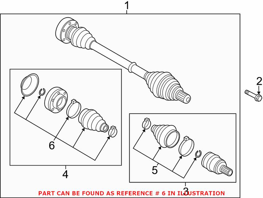 Audi VW CV Joint Boot Kit - Front Inner 1K0498201H