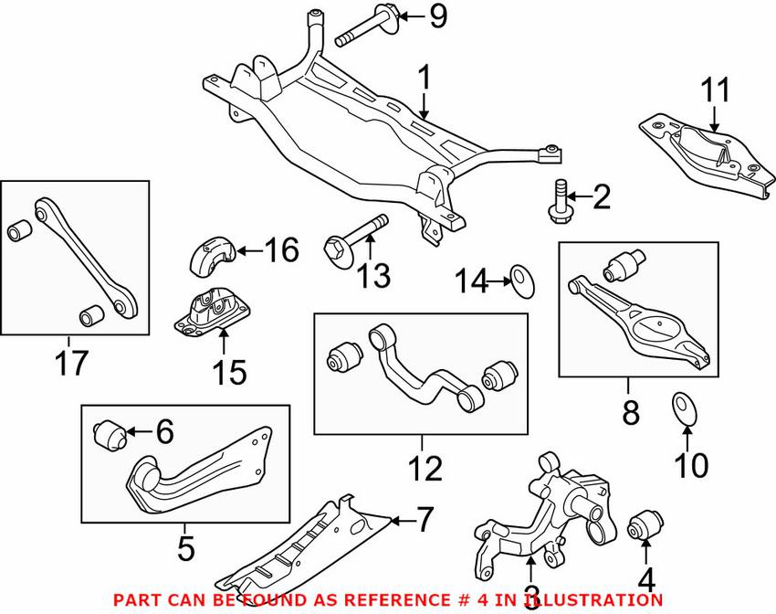 Audi VW Control Arm Bushing - Rear Lower Outer 1K0505553A