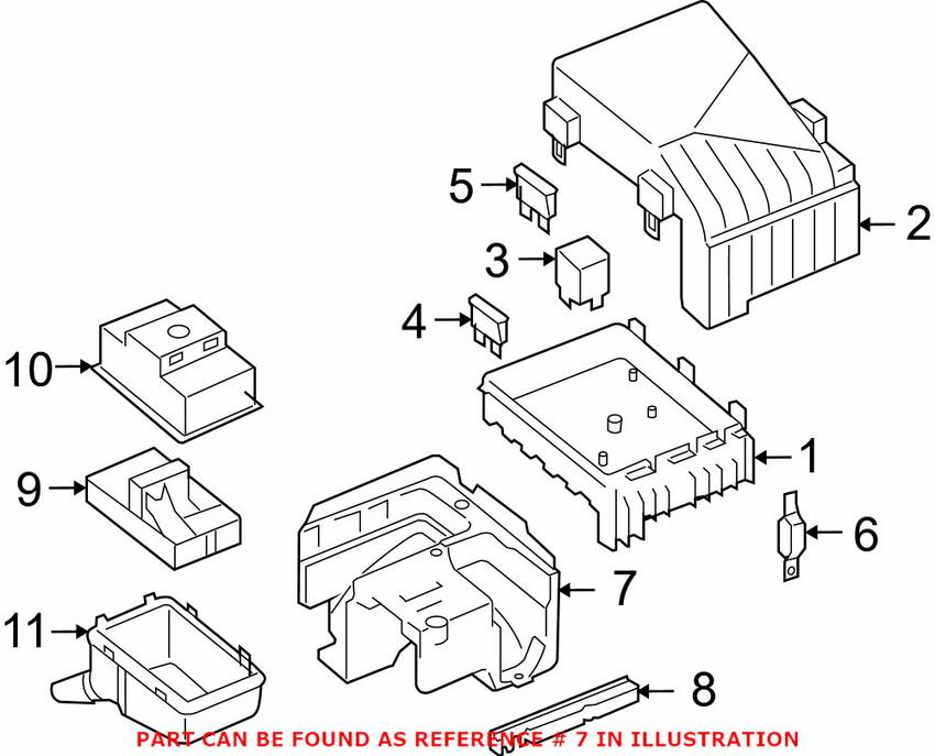 VW Fuse and Relay Center Bracket 1K0907361B