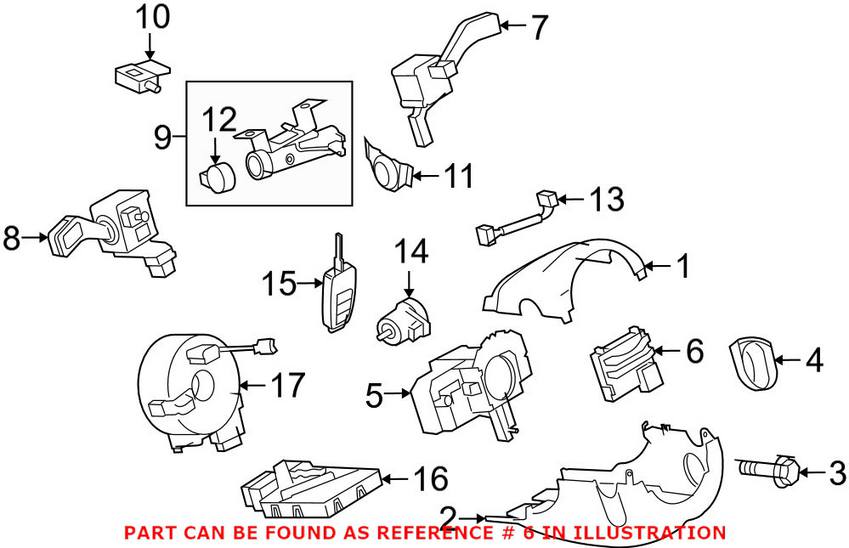 Audi VW Steering Column Lock 1K0959654