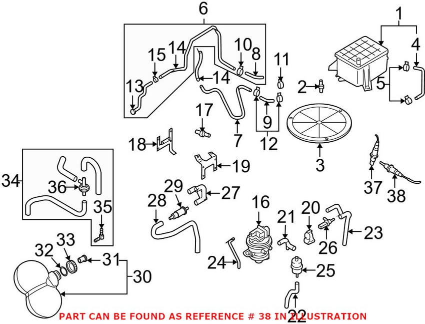 VW Oxygen Sensor - Rear 1K0998262B