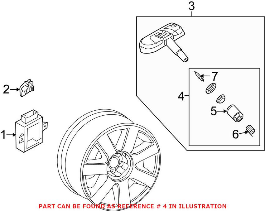 Audi VW Tire Pressure Monitor Sensor Valve Stem Service Kit 1K0998275