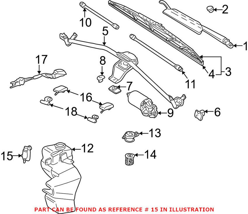 Audi VW Windshield Washer Pump 1K6955651