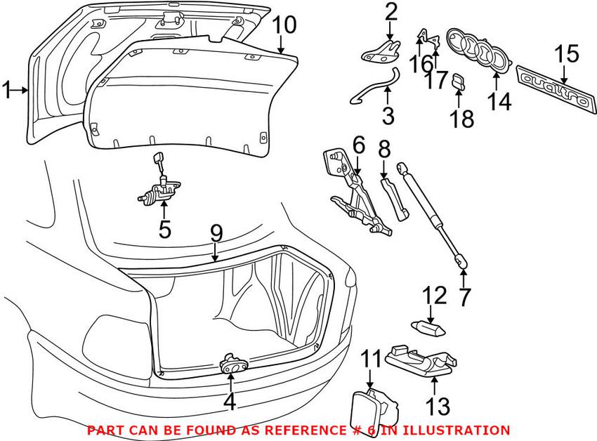 VW Trunk Hinge 3B5827302B