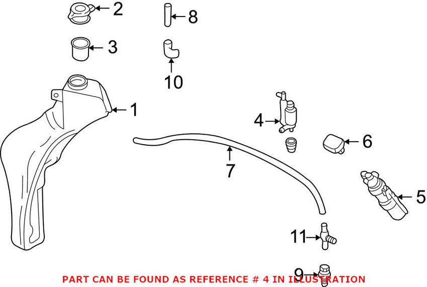 Audi VW Headlight Washer Pump 3B7955681