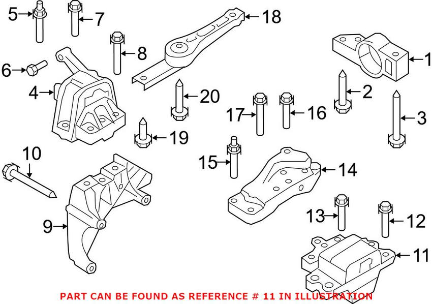 VW Automatic Transmission Mount 3C0199555AE