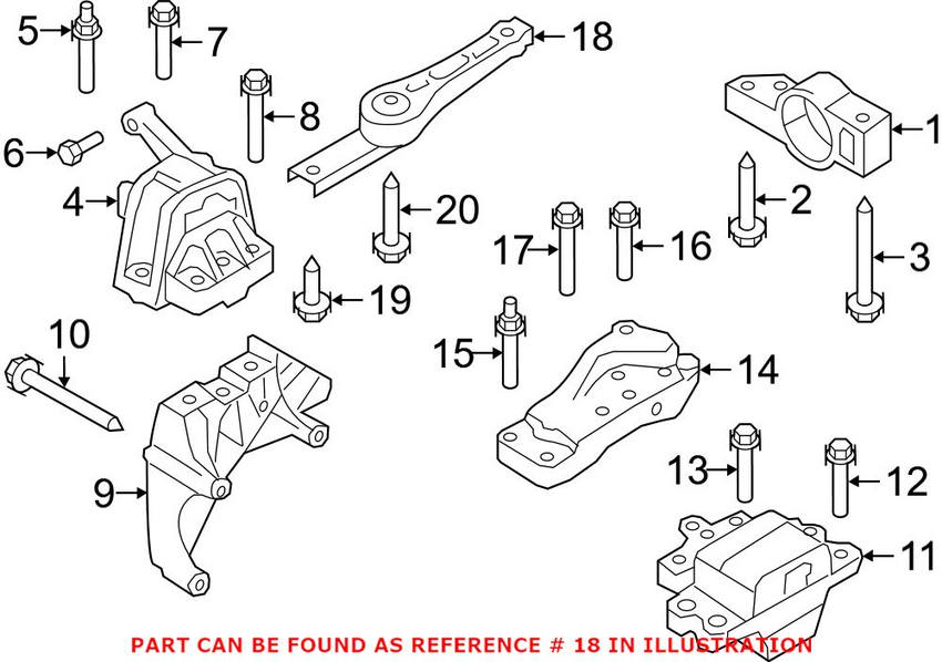 Audi VW Engine Mount - Rear 3C0199855M