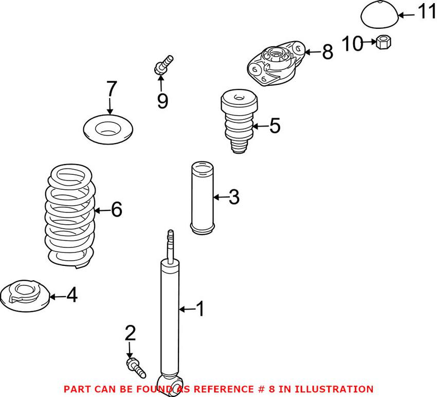 Audi Shock Mount - Rear Upper 3C0513353C