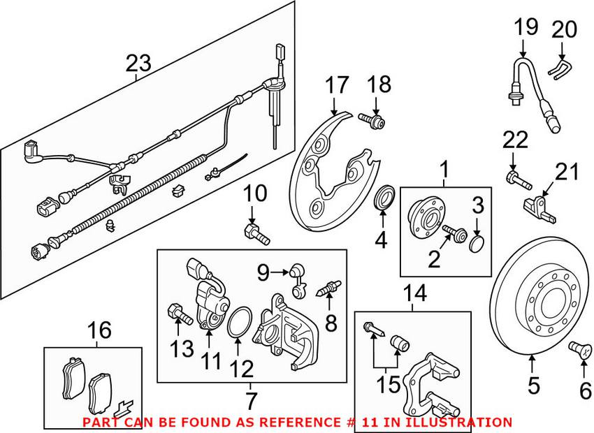 VW Parking Brake Motor 3C0998281A