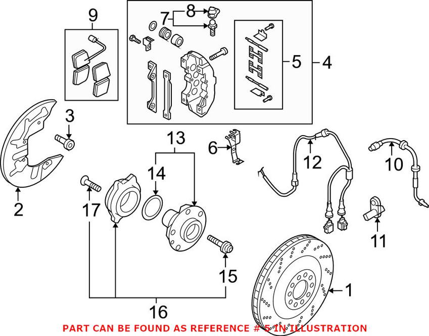 Audi Disc Brake Caliper Hardware Kit - Front 3D0698269