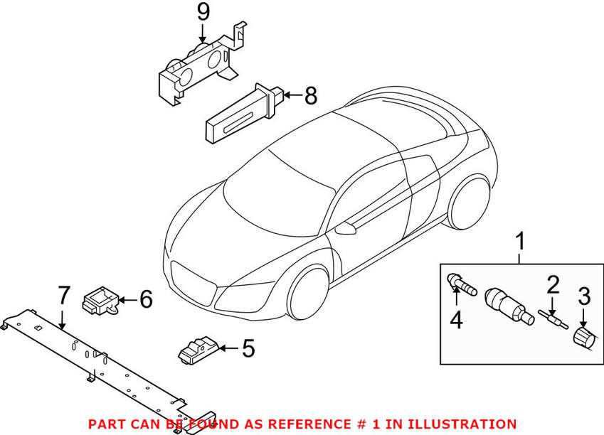 Audi Tire Pressure Monitoring System Sensor Valve Assembly 420601361A