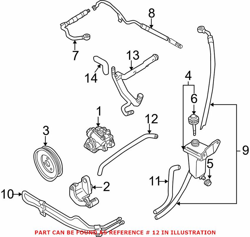 Audi Power Steering Suction Hose 4B0422887M