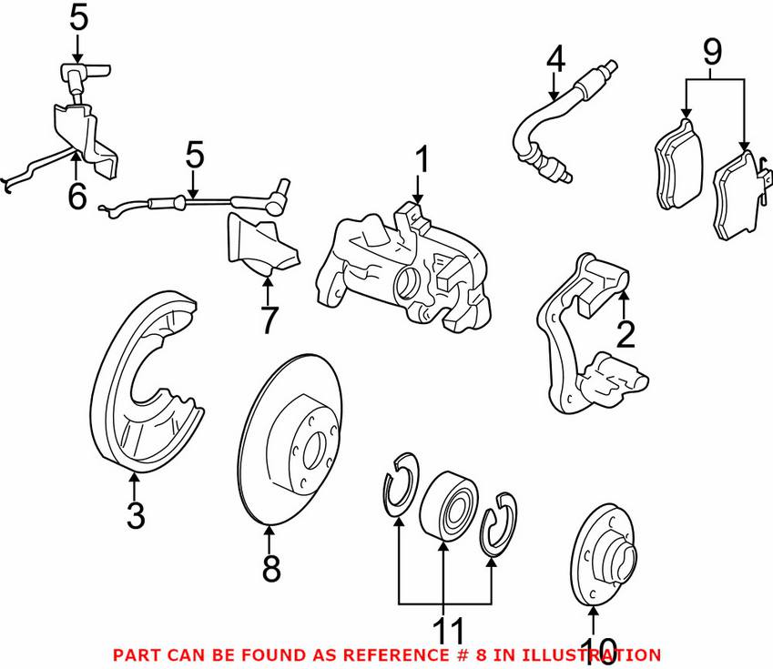 Audi Disc Brake Rotor - Rear (255mm) (w/ 48mm Hat Height)